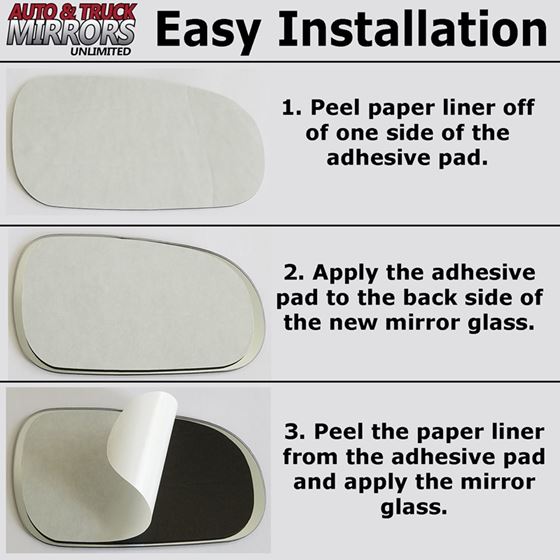 Mirror Glass 2008 2009 2010 2011 Full Size Adhesive Pad for 2008-2011 Subaru Impreza Driver Side Replacement 