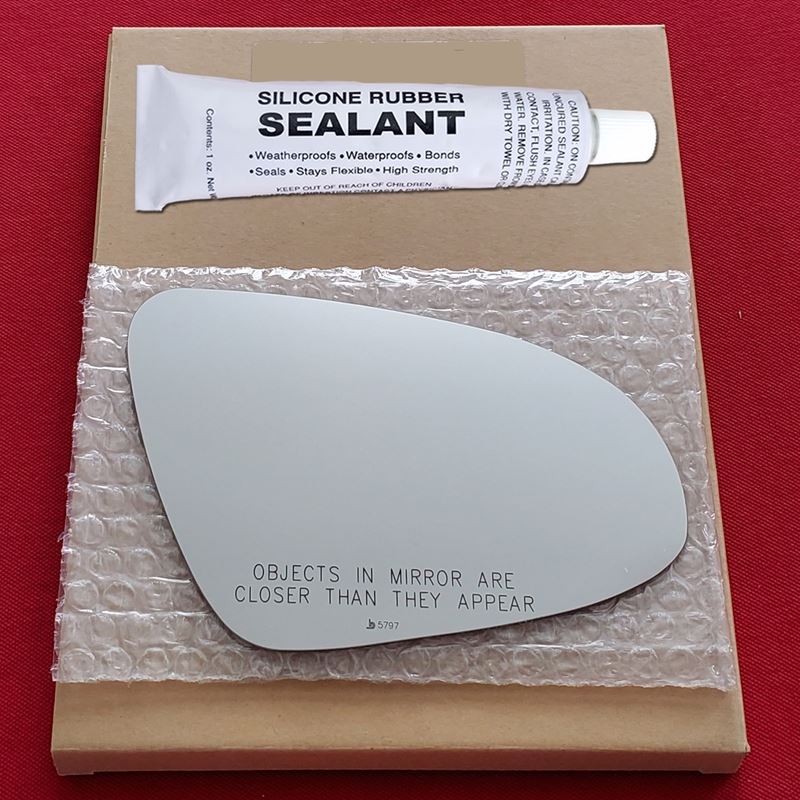 Mirror Glass Replacement + Silicone Adhesive for 1