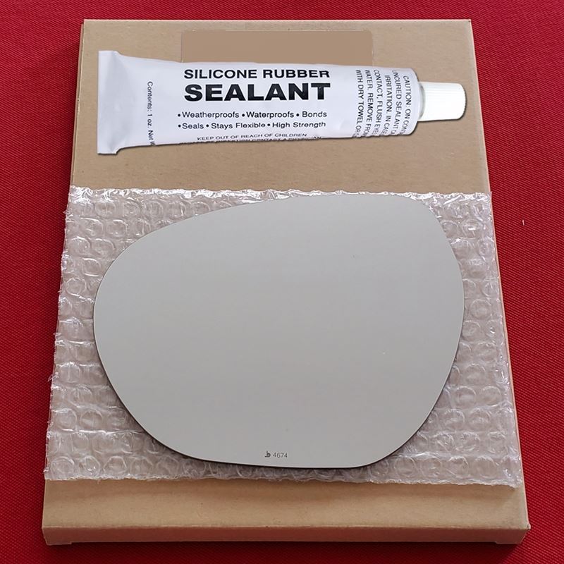 Mirror Glass Replacement + Silicone Adhesive for 1