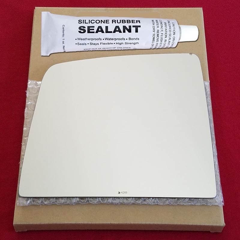 Mirror Glass Replacement + Silicone Adhesive for 1