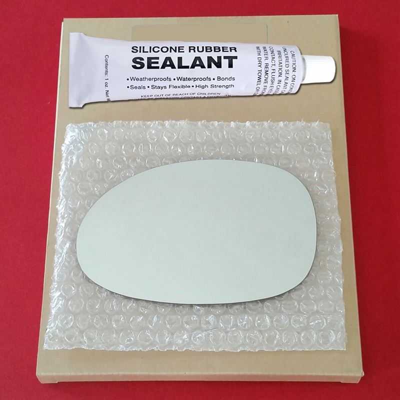 Mirror Glass Replacement + Silicone Adhesive for 9