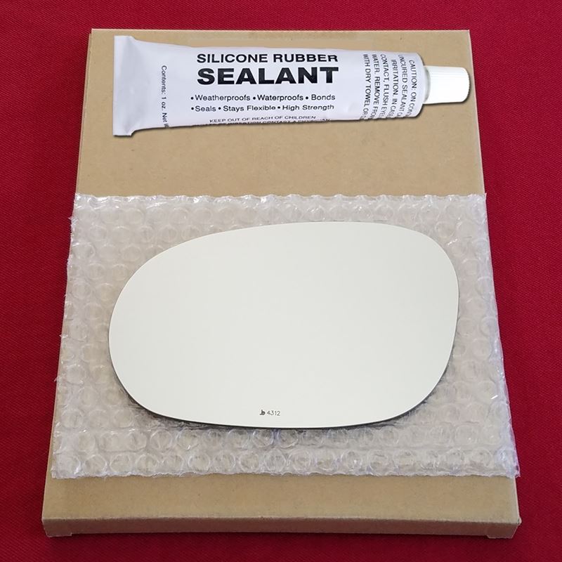 Mirror Glass Replacement + Silicone Adhesive for 0