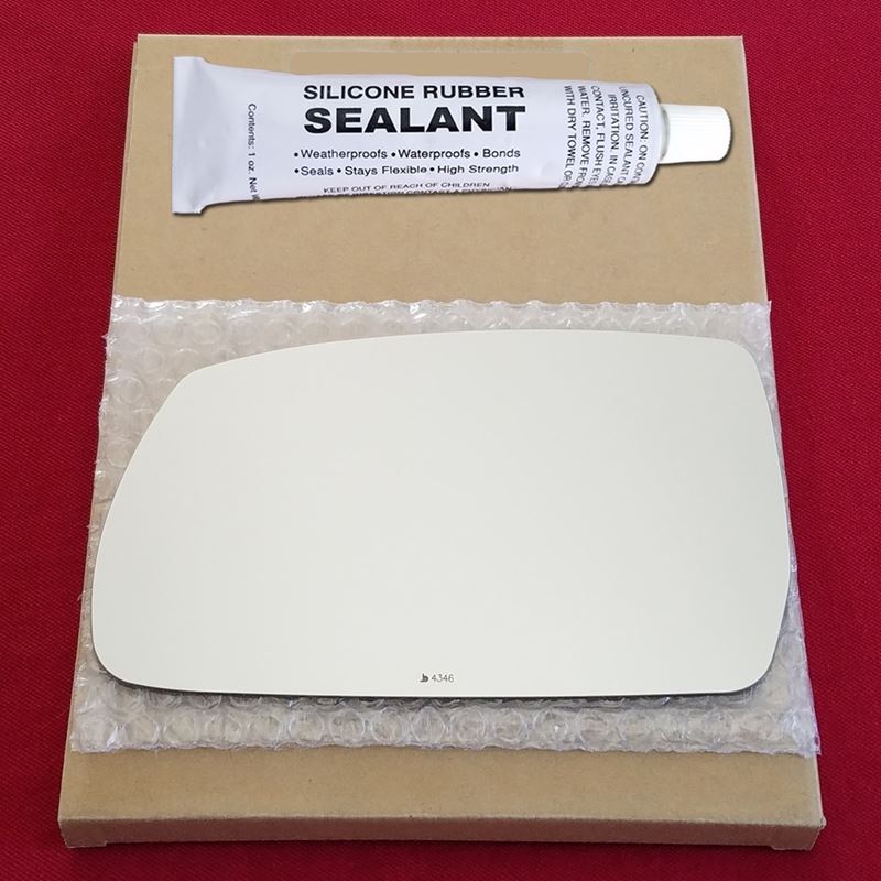 Mirror Glass Replacement + Silicone Adhesive for 1