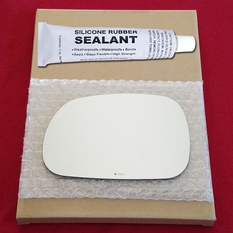 Mirror Glass Replacement + Silicone Adhesive for 9