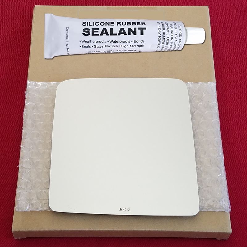 Mirror Glass Replacement + Silicone Adhesive for 1