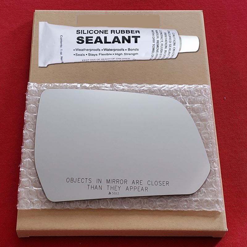 Mirror Glass Replacement + Silicone Adhesive for 1