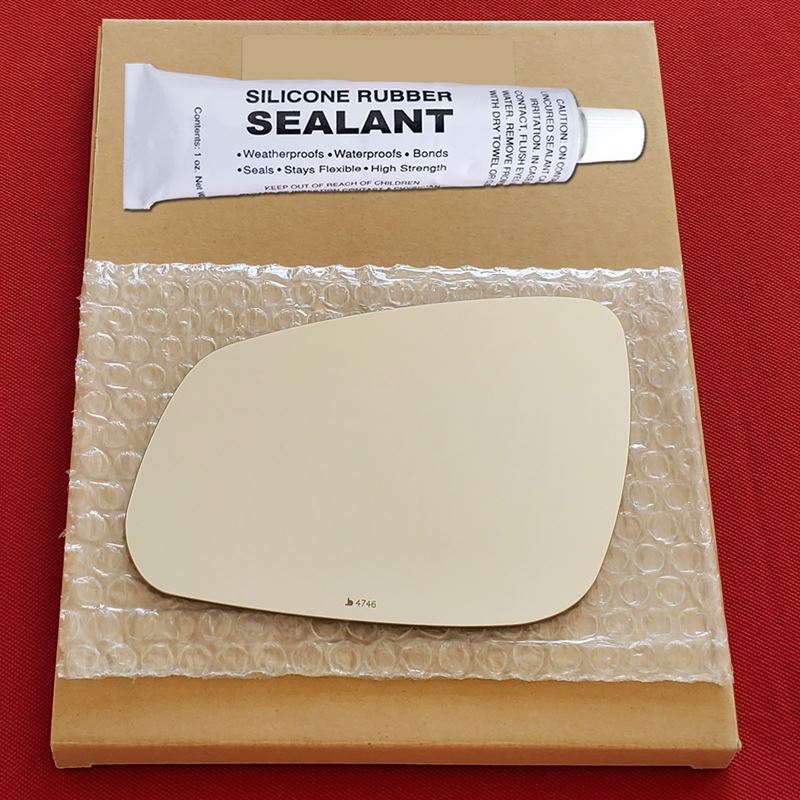 Mirror Glass Replacement + Silicone Adhesive for 1