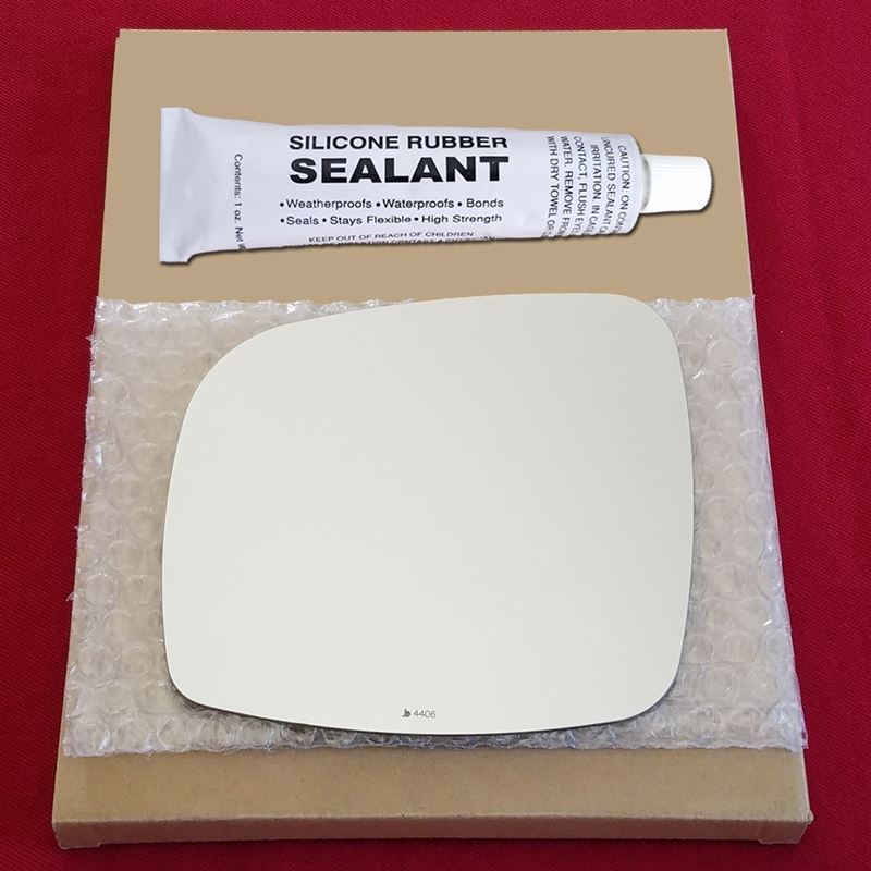 Mirror Glass Replacement + Silicone Adhesive for 1