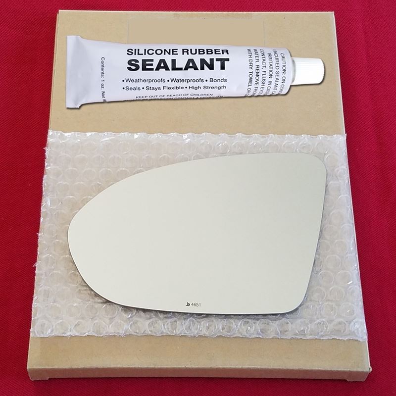 Mirror Glass Replacement + Silicone Adhesive for 1